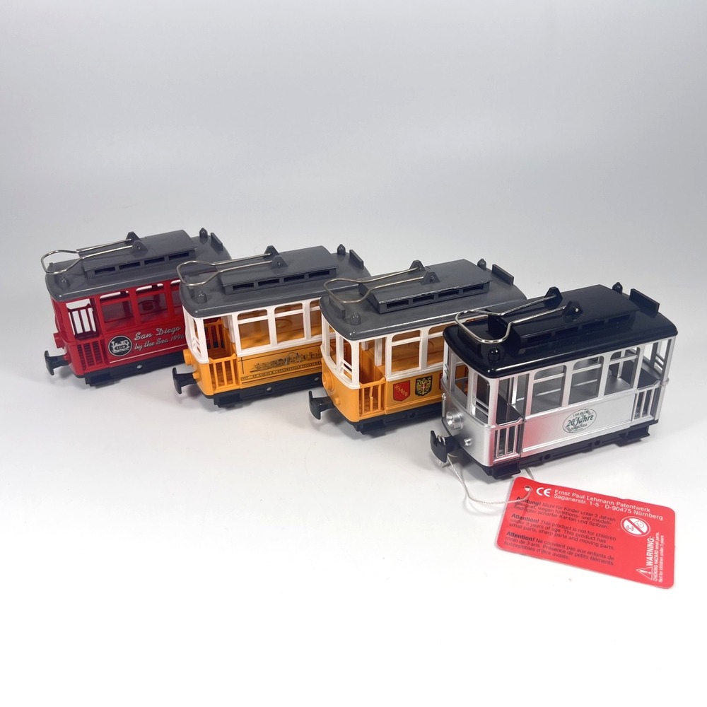 Lehmann's Gnomy Lot of 4- Street Cars #970 Friction Motor Trolleys
